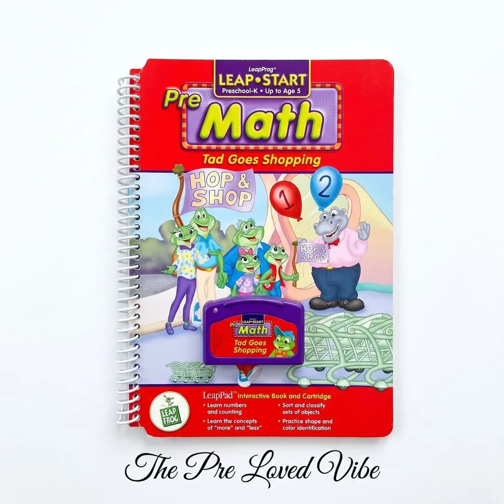 Leap Frog Leapstart Pre Math BOOK  CARTRIDGE Tad goes Shopping